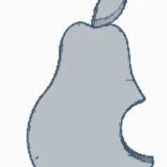 Mô hình trang trí Pear Phone Logo - Tệp in 3D độc đáo