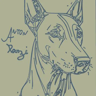 Mô hình 3D tranh treo tường chú chó Doberman Ramzi tinh xảo