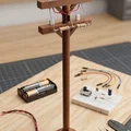 Cột Điện Gỗ Trang Trí Có Đèn LED - Mô Hình Diorama - Thumbnail 2