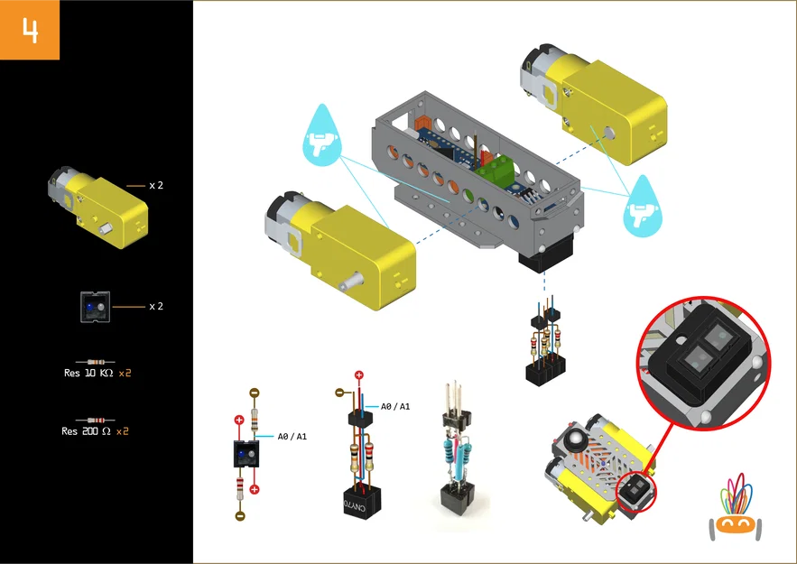 Robot Arduino Giáo Dục: Dò Đường, Tránh Vật Cản, Cảm Biến Ánh Sáng - Image 7