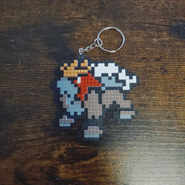 Mô hình Pokemon Entei Pixel Art 3D: Móc khóa và vật trang trí cực chất - Image 1