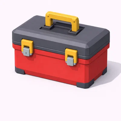 Mô hình hộp đựng dụng cụ (Toolbox) phong cách Low Poly độc đáo