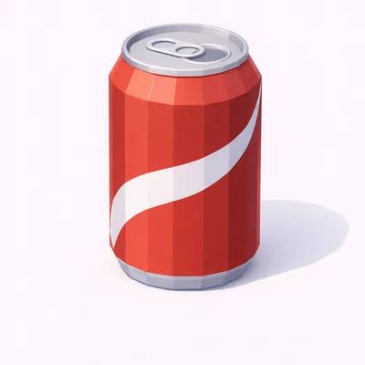 Mô hình lon nước ngọt Low Poly in 3D trang trí bàn làm việc