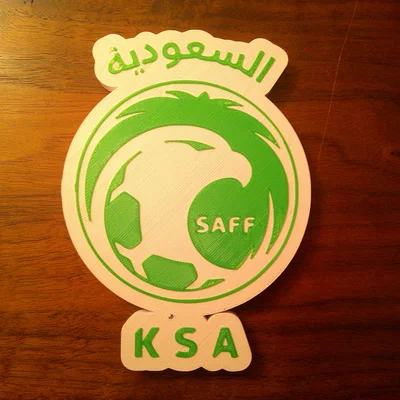 Mô hình 3D logo đội tuyển bóng đá Saudi Arabia in nhiều màu