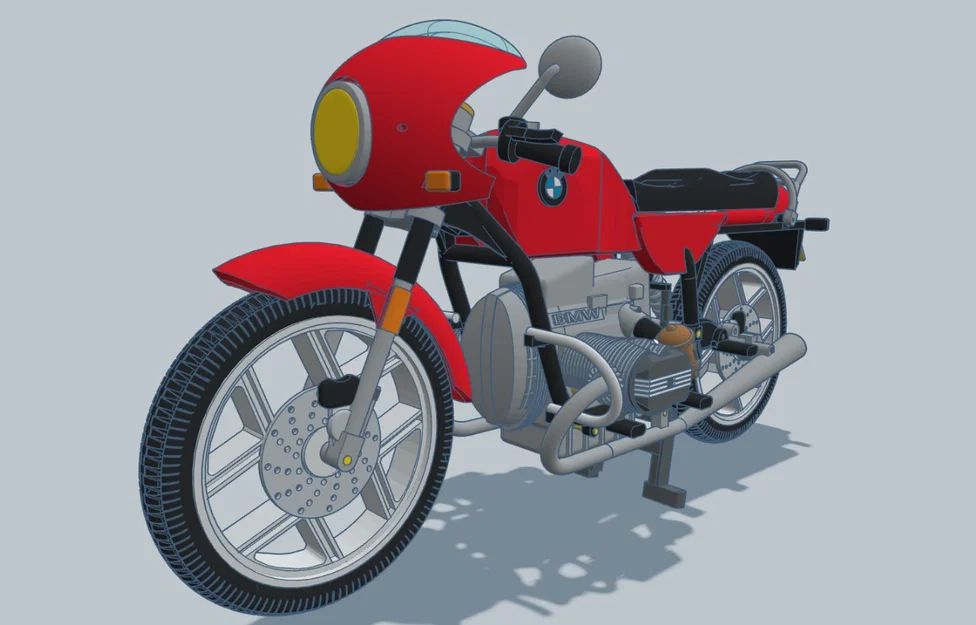 Mô hình xe mô tô cổ điển BMW R80 Monoshock 1985 cho in 3D - Image 4