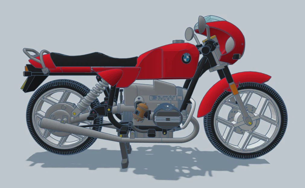 Mô hình xe mô tô cổ điển BMW R80 Monoshock 1985 cho in 3D - Image 11