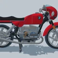 Mô hình xe mô tô cổ điển BMW R80 Monoshock 1985 cho in 3D - Thumbnail 11