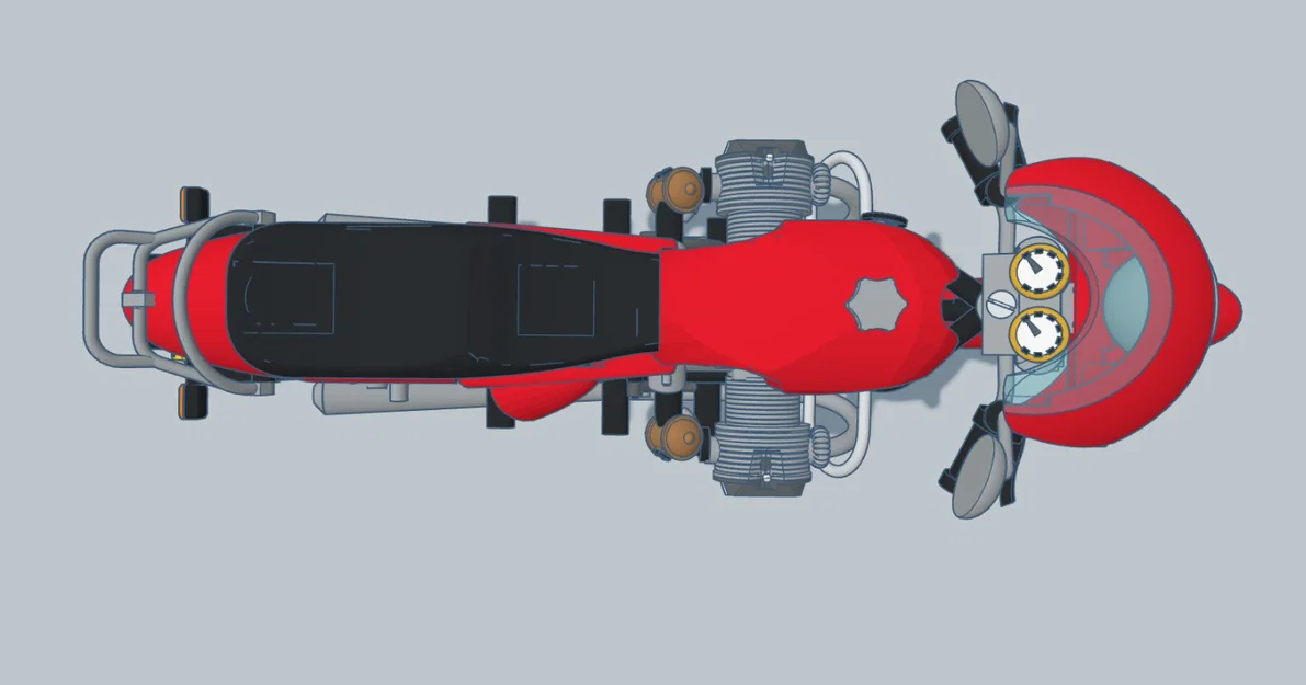 Mô hình xe mô tô cổ điển BMW R80 Monoshock 1985 cho in 3D - Image 17