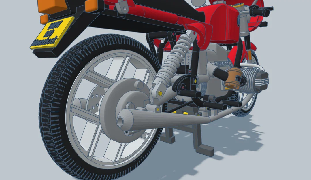 Mô hình xe mô tô cổ điển BMW R80 Monoshock 1985 cho in 3D - Image 19