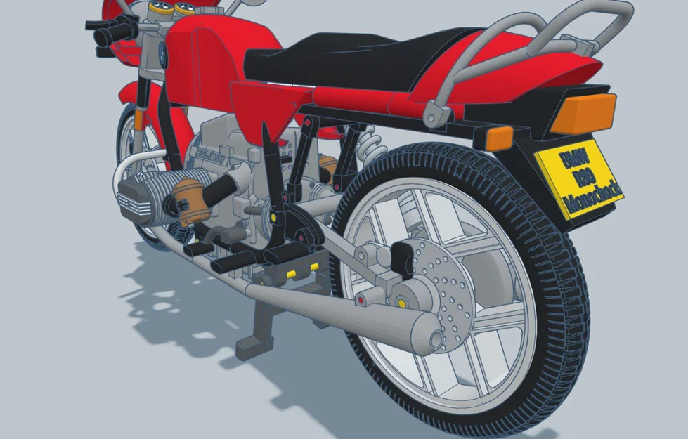 Mô hình xe mô tô cổ điển BMW R80 Monoshock 1985 cho in 3D - Image 20