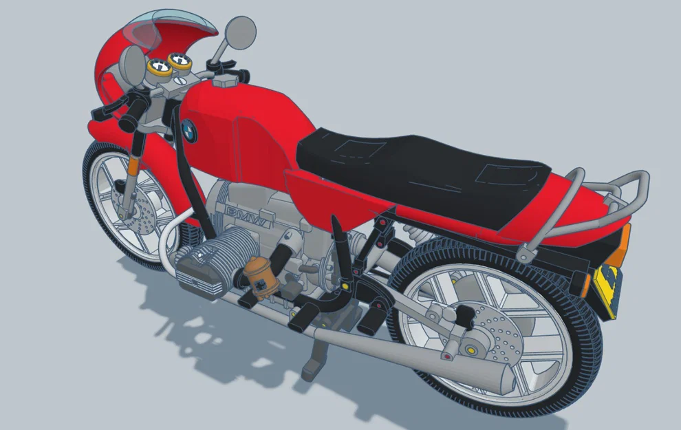 Mô hình xe mô tô cổ điển BMW R80 Monoshock 1985 cho in 3D - Image 22