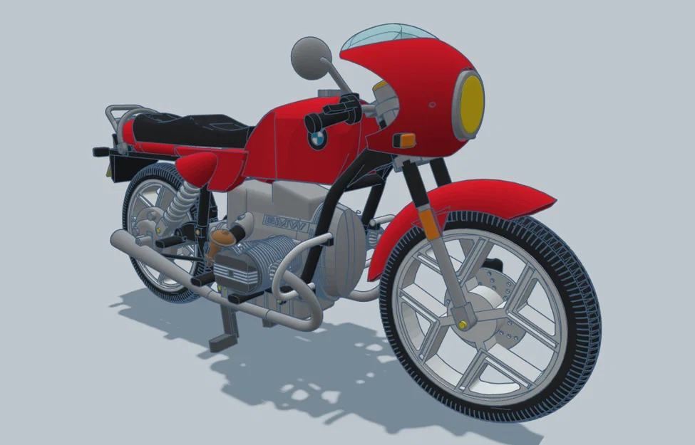 Mô hình xe mô tô cổ điển BMW R80 Monoshock 1985 cho in 3D - Image 23