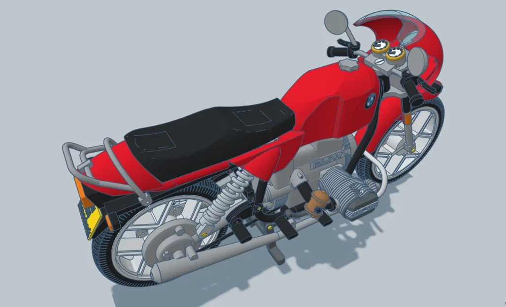 Mô hình xe mô tô cổ điển BMW R80 Monoshock 1985 cho in 3D - Image 24