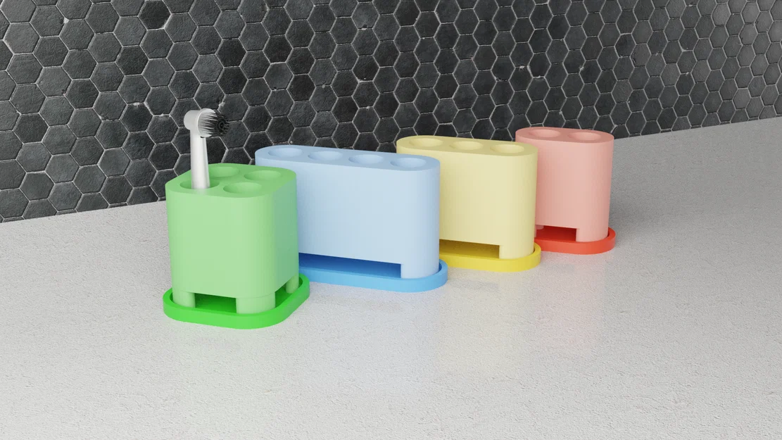 Giá đỡ đầu bàn chải điện Oral-B kèm khay hứng nước / Tùy chọn 2-4 ngăn - Image 3