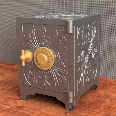 Két Sắt Đồ Chơi Mini Với Họa Tiết Trang Trí Tinh Xảo