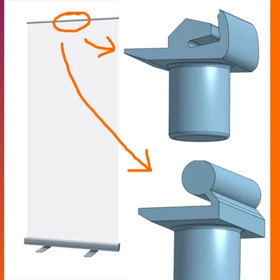Kẹp giữ thanh treo banner cuốn (Retractable banner top clips)