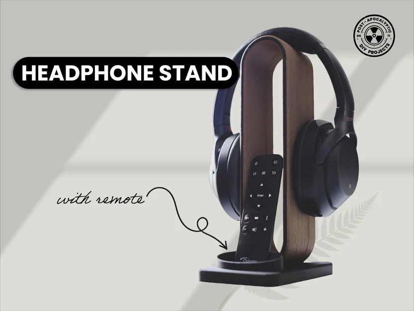 Giá treo tai nghe vân gỗ (textured) kèm khay để điều khiển - Image 1