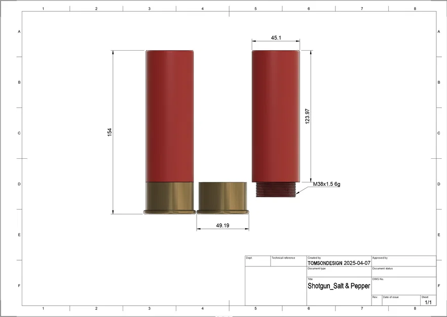 Bộ đựng muối tiêu hình viên đạn Shotgun - Image 9