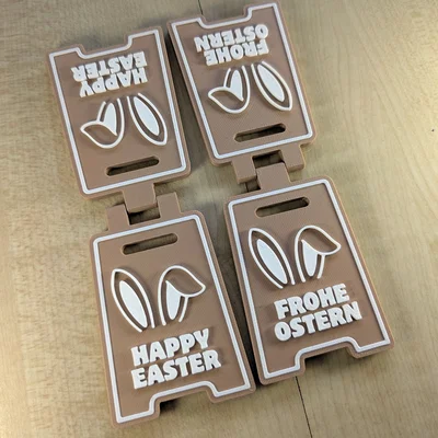 Bảng trang trí Lễ Phục Sinh Happy Easter / Frohe Ostern - In liền khối