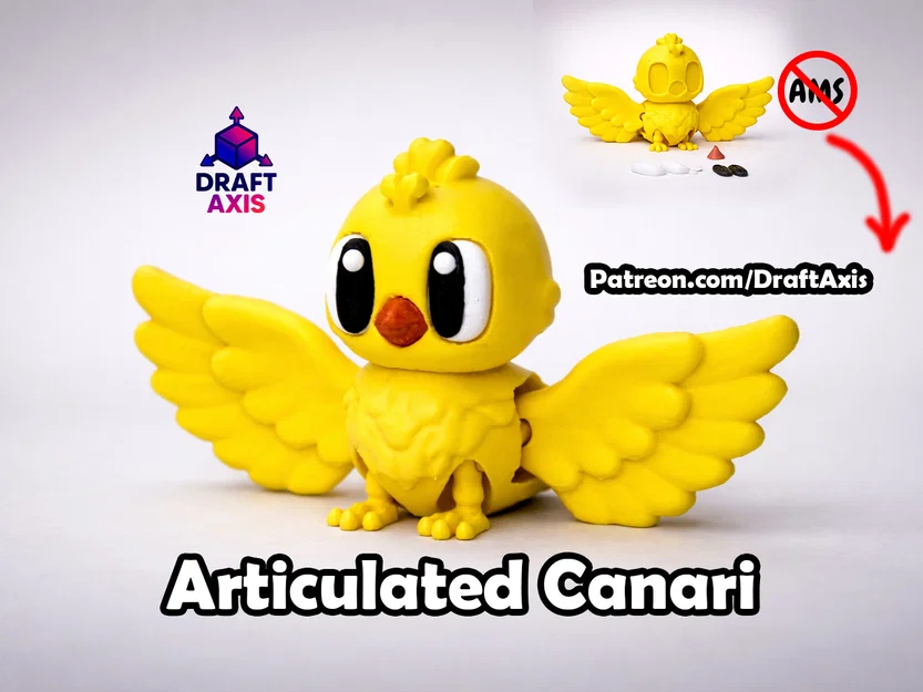Mô hình Chim Hoàng Yến khớp nối (Articulated Canari) - Không cần support! - Image 1
