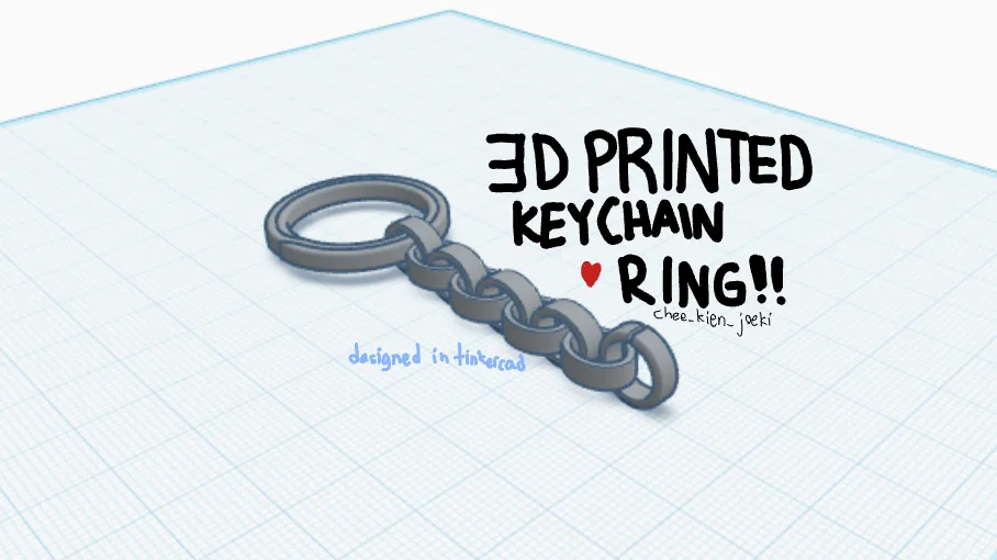 Khoen móc khóa in 3D (3D printed keychain ring) - Image 1