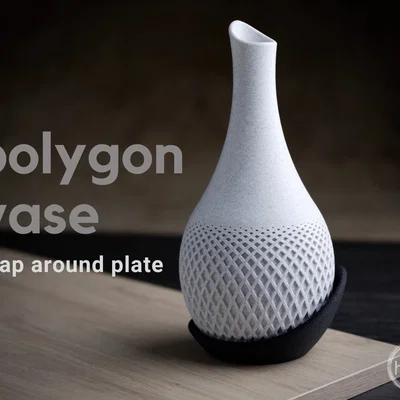 Bình hoa Polygon · Kèm đĩa đế ôm trọn