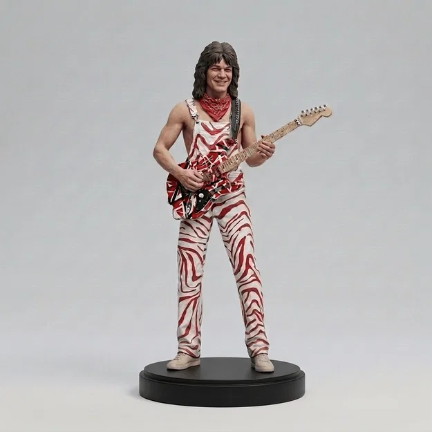 Mô hình 3D Eddie Van Halen - Tượng nghệ sĩ guitar huyền thoại - Image 1