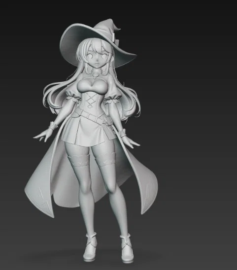 Mô hình 3D nàng phù thủy Anime xinh đẹp (Sexy Anime Witch) - Image 3