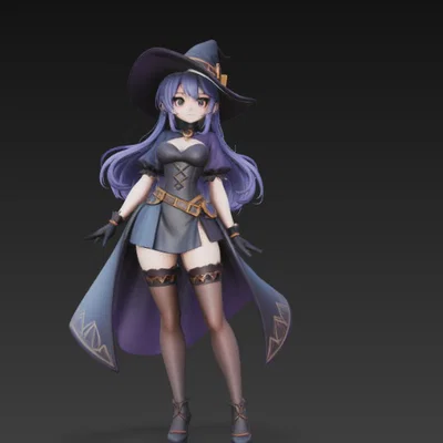 Mô hình 3D nàng phù thủy Anime xinh đẹp (Sexy Anime Witch)