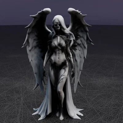 Tượng Thiên Thần Bóng Tối (Dark Angel Statue) Trang Trí Ấn Tượng