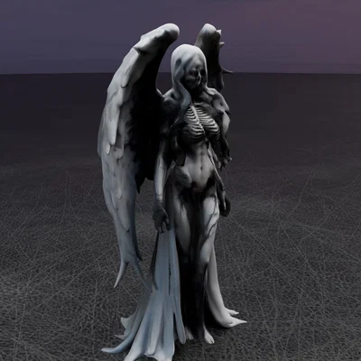 Tượng Thiên Thần Bóng Tối (Dark Angel Statue) Trang Trí Ấn Tượng