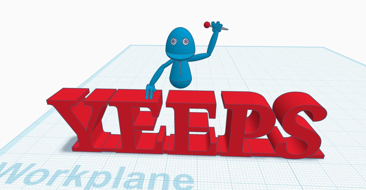 Mô hình nhân vật YEEPS kèm chữ trang trí 3D ấn tượng - Image 1