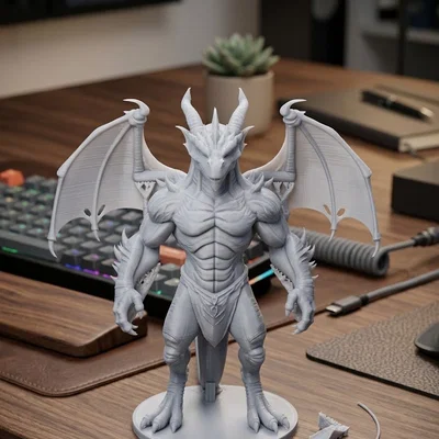 Mô hình rồng nhân hình có cánh in 3D - Thiết kế chiến binh huyền bí