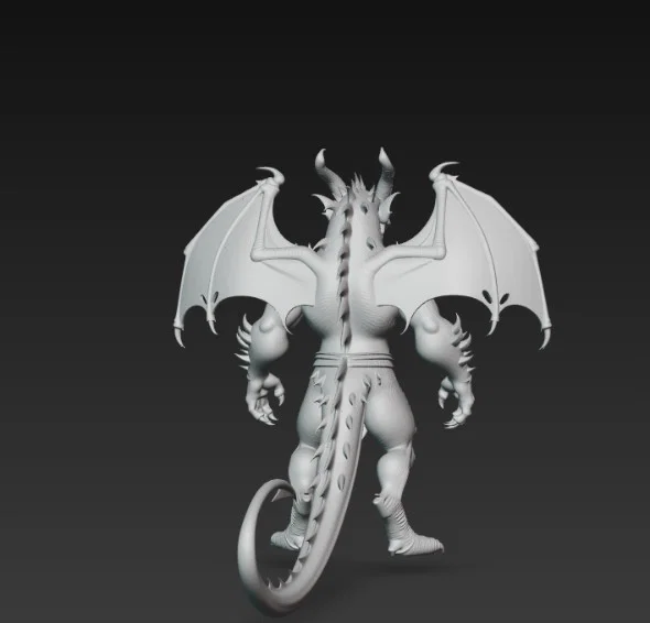 Mô hình rồng nhân hình có cánh in 3D - Thiết kế chiến binh huyền bí - Image 3