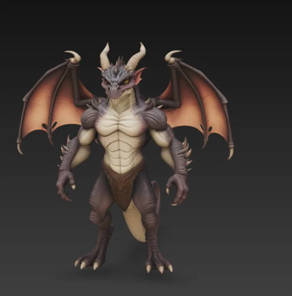 Mô hình rồng nhân hình có cánh in 3D - Thiết kế chiến binh huyền bí - Image 4