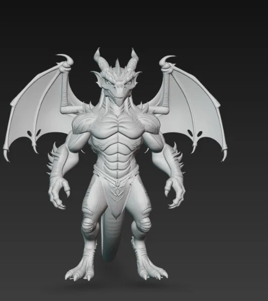 Mô hình rồng nhân hình có cánh in 3D - Thiết kế chiến binh huyền bí - Image 5