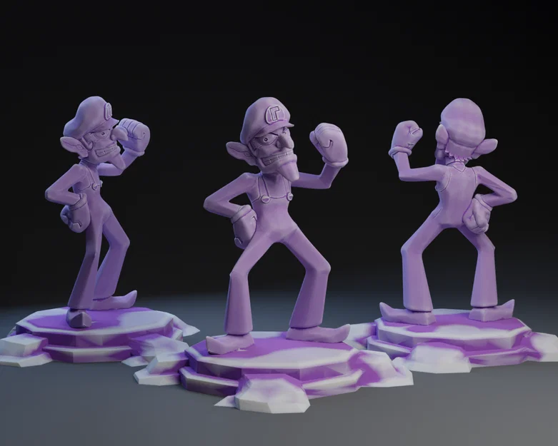 Mô hình 3D Waluigi trong Mario Bros - Bản in chi tiết sắc nét - Image 1