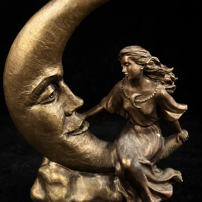 Mô hình 3D nghệ thuật Peaceful Dreams - Tượng nàng thơ bên vầng trăng