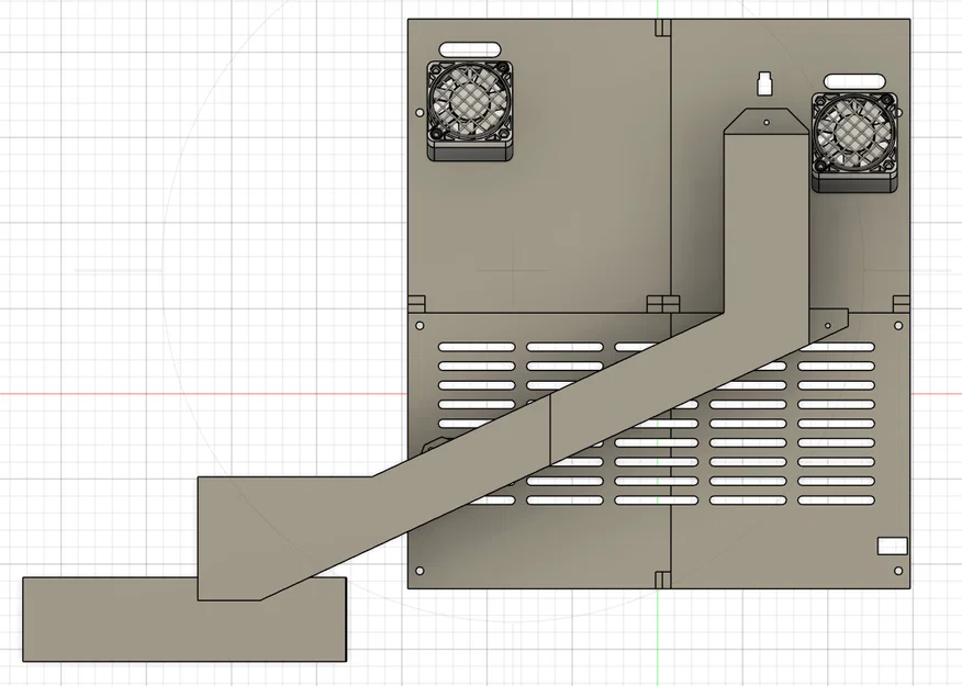 Tấm ốp lưng AD5X, gắn 2 quạt tản nhiệt động cơ và máng xả nhựa - Image 2