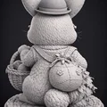 Mô hình 3D chú thỏ lịch lãm mang giỏ trứng Phục sinh ấn tượng - Thumbnail 5