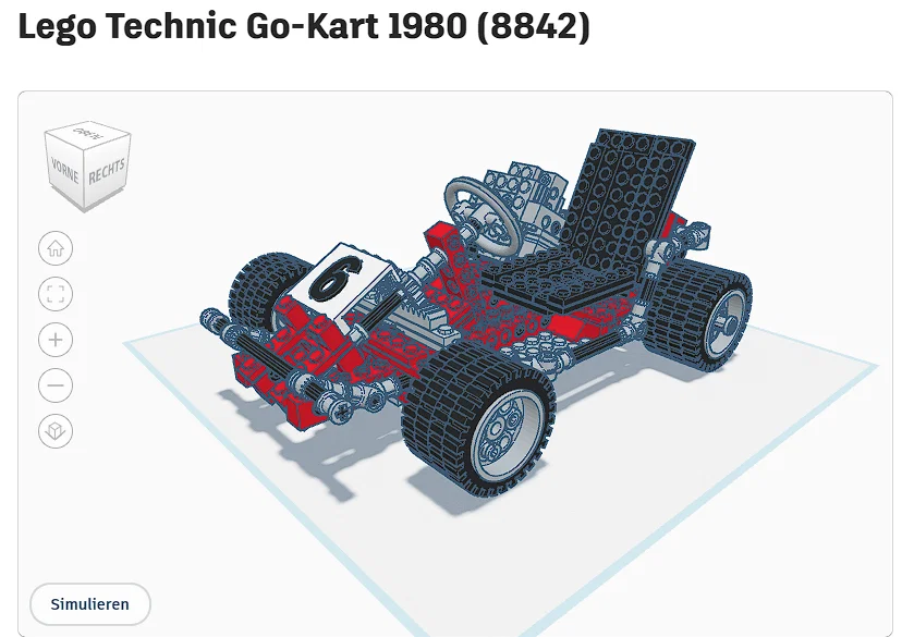 Mô hình in 3D Lego Technic Go-Kart 1980 (8842) cổ điển - Image 1