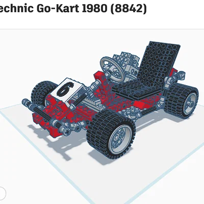 Mô hình in 3D Lego Technic Go-Kart 1980 (8842) cổ điển
