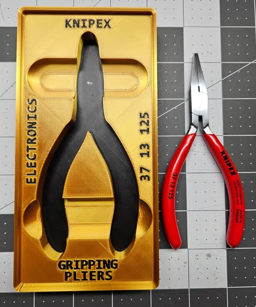 Khay in 3D cho kìm Knipex 37 13 125 chuẩn Gridfinity - Image 2