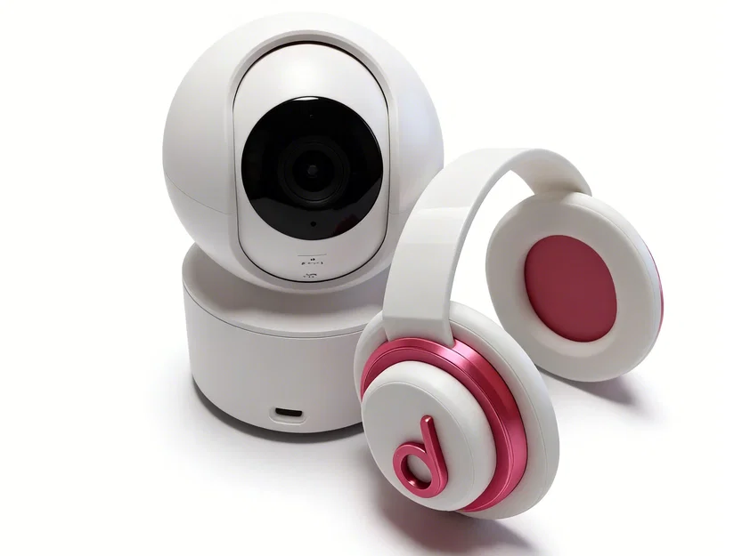 Mô hình Camera Xiaomi trang trí tai nghe phối thú bông - Image 1