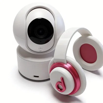 Mô hình Camera Xiaomi trang trí tai nghe phối thú bông
