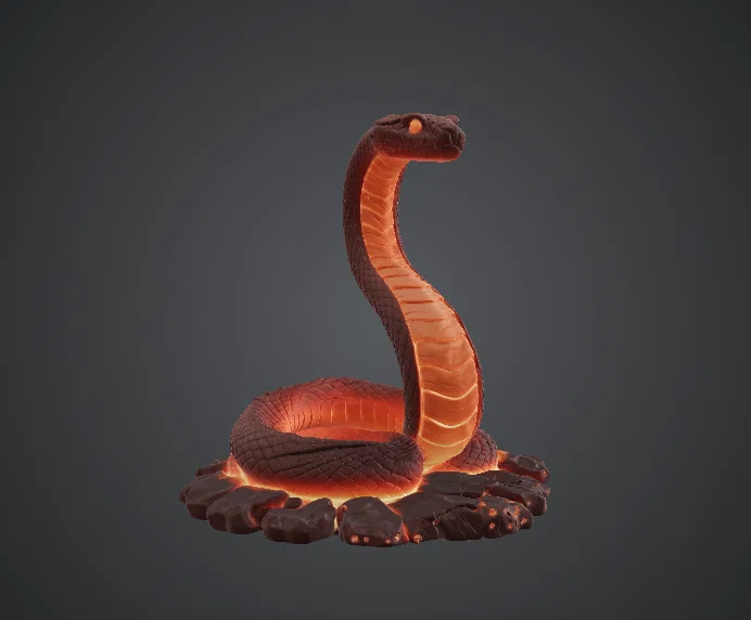 Rắn Dung Nham Molten Lava Snake – Sinh Vật Rắn Rực Lửa - Image 1