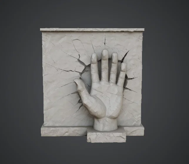 Bàn tay đâm xuyên tường – Tác phẩm điêu khắc ấn tượng - Image 1