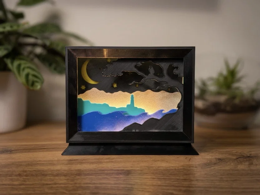 Layered Diorama: Ngọn Hải Đăng Dưới Ánh Sao - Image 1