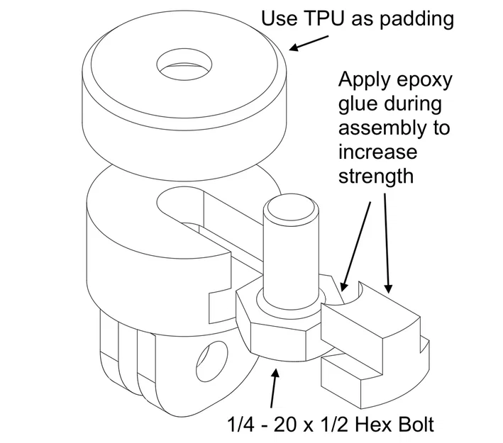 Bộ chuyển đổi ngàm GoPro sang chân đế 1/4-20 siêu bền - Image 3