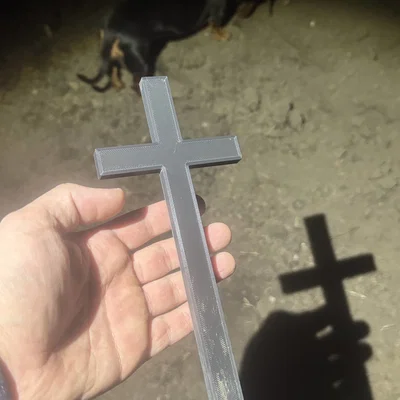 Mô hình thánh giá đơn giản cắm đất (Basic Cross Sharp End) in 3D